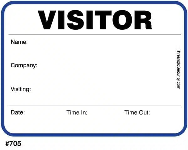 Standard Visitor Badges in Books (STOCK)
