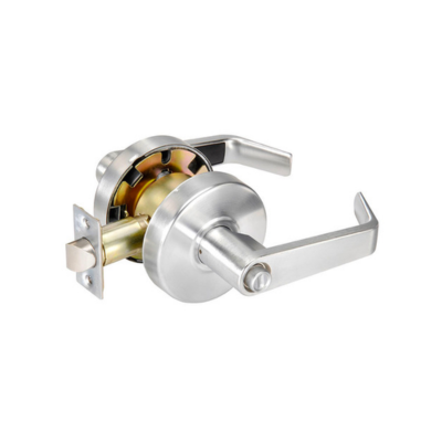 Grade 2 Privacy/Bedroom/Bath Cylindrical Lock, Augusta Lever, Non-Keyed, Satin Chrome Finish, Non-handed