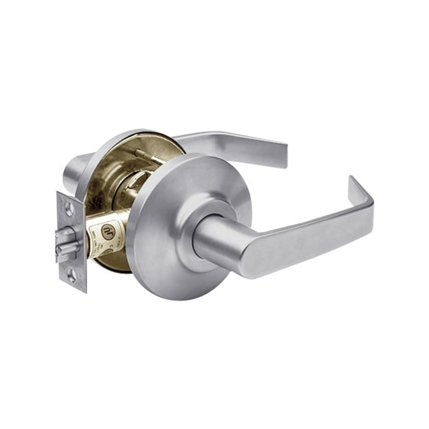 Grade 2 Passage Cylindrical Lock, 15 Lever, Non-Keyed, Satin Chrome Finish, Non-handed
