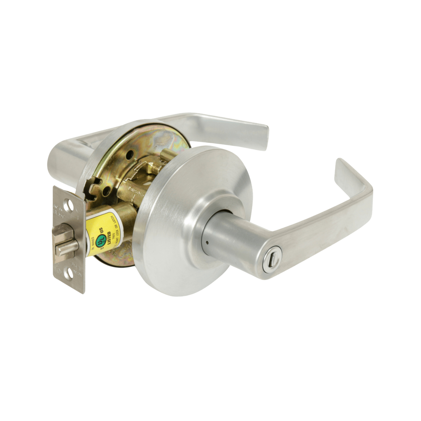 Grade 2 Privacy Cylindrical Lock, 15 Lever, Non-Keyed, Satin Chrome Finish, Non-handed
