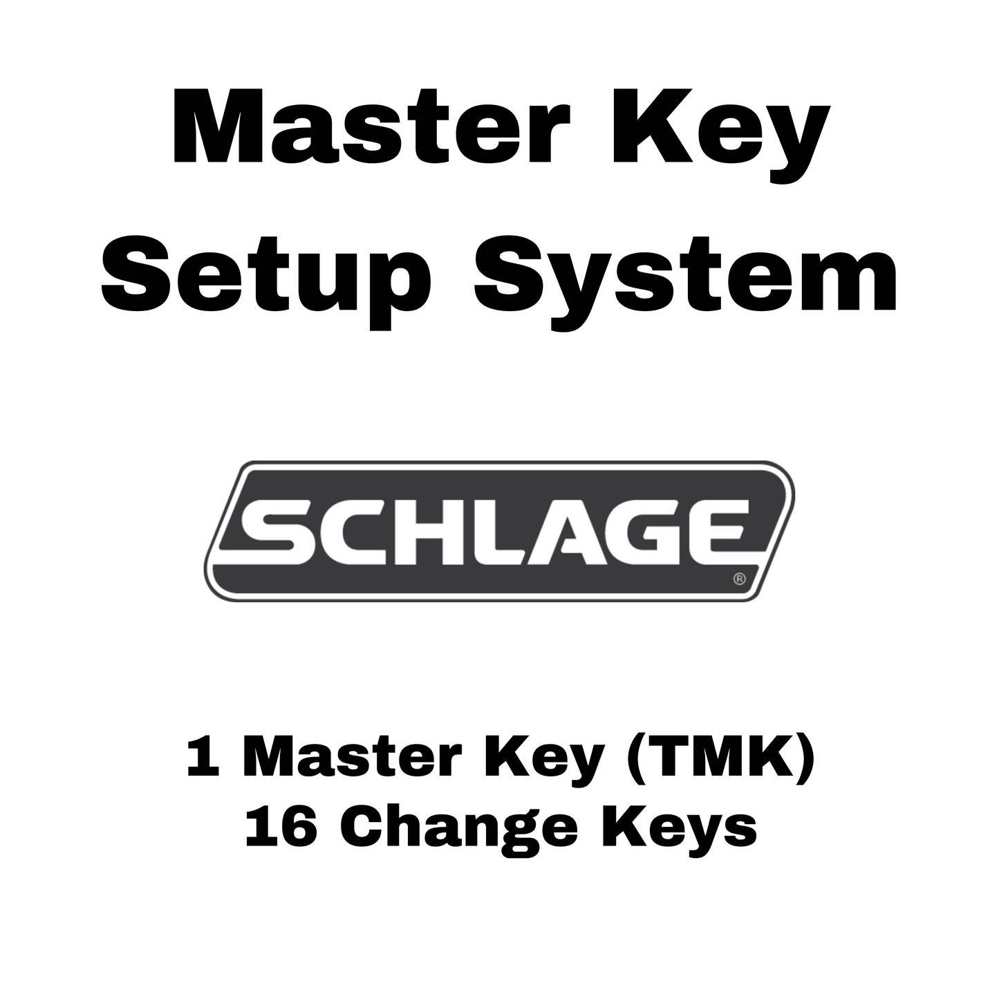 Schlage 6-Pin Master Key Setup System (1 Master Key, 16 Change Keys) - Email Delivery