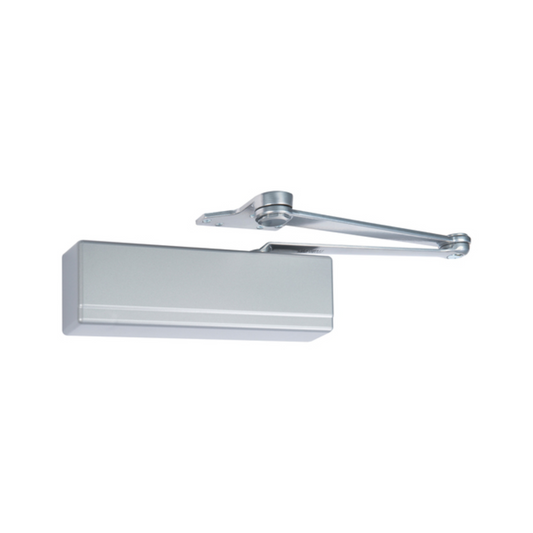 Surface Door Closer, Heavy Duty Parallel Arm, Thru Bolts, Sprayed Aluminum Enamel