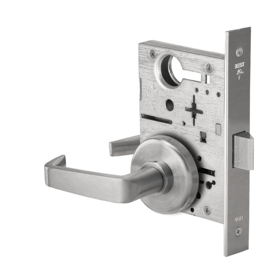 Grade 1 Passage Mortise Lock, 15 Lever, H Rose, Non-Keyed, Satin Chrome Finish, Field Reversible