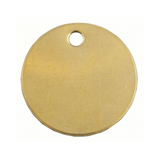 Solid Brass Tag One Hole 1"